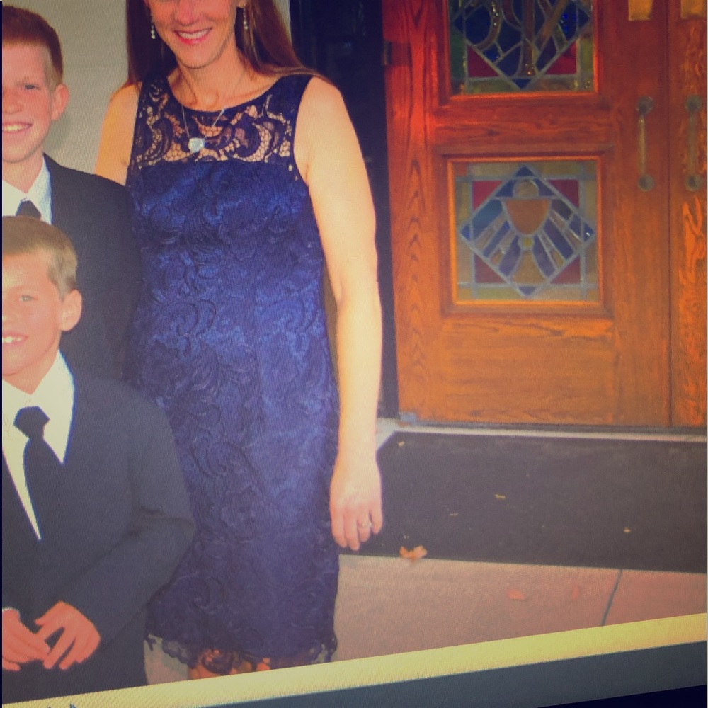 Blue lace dress